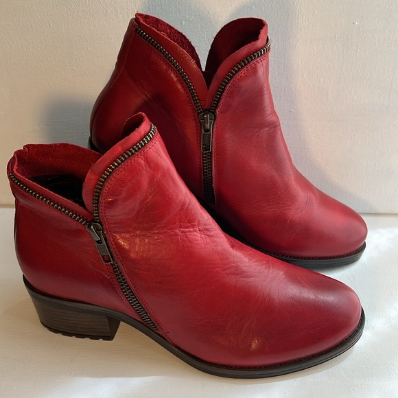 NWOB Miz Mooz Jet Womens Red Leather Zipper Ankle & Booties Boots - Picture 5 of 14